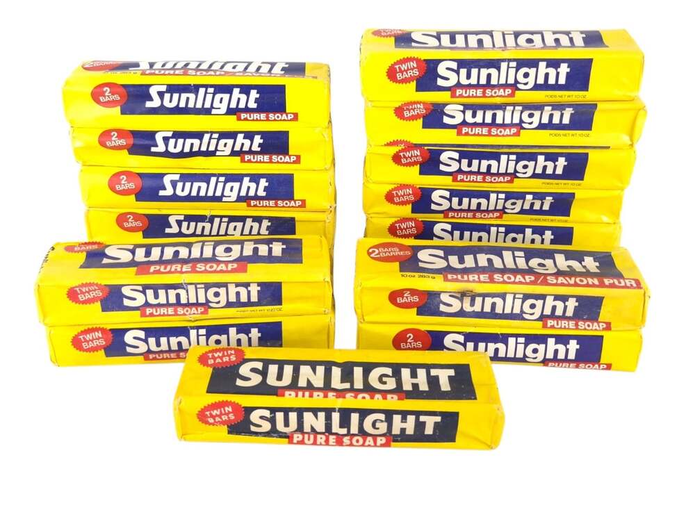 Vintage 70s/80s Sunlight Pure Laundry Soap Twin Pack 2 Bars Yellow Discontinued